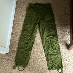 Olive Green Baggy Cargo Pants